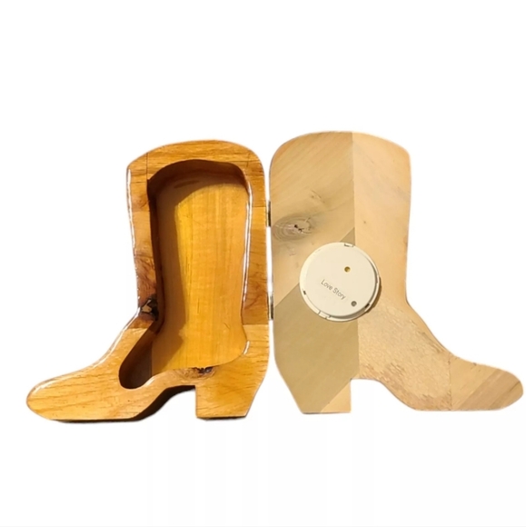 Boot Trinket Box Handcrafted Arthur Faison Jr Texas Cowboy Love Story Hinged - Picture 2 of 9